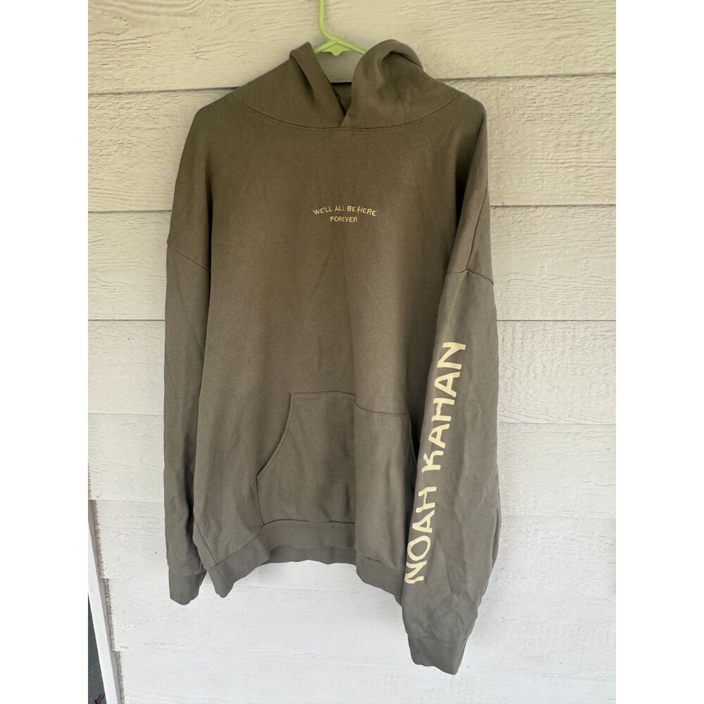 Noah Kahan We'll All Be Here Forever Tour Pullover Fleece Hoodie Olive Green 2XL